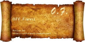 Off Fanni névjegykártya